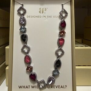 Elegant Silver and Pink Gemstone Necklace